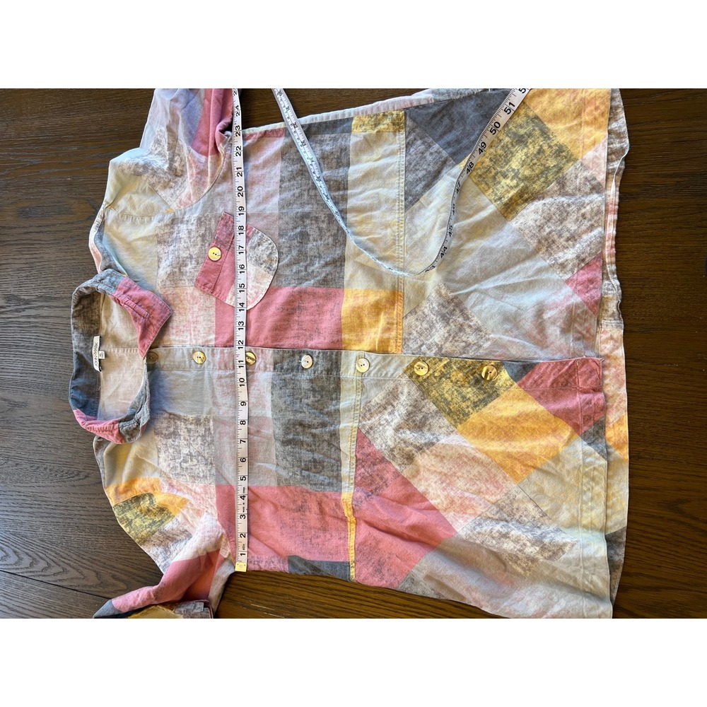 John Mark Button Down Tunic 100% Cotton Multicolo… - image 5